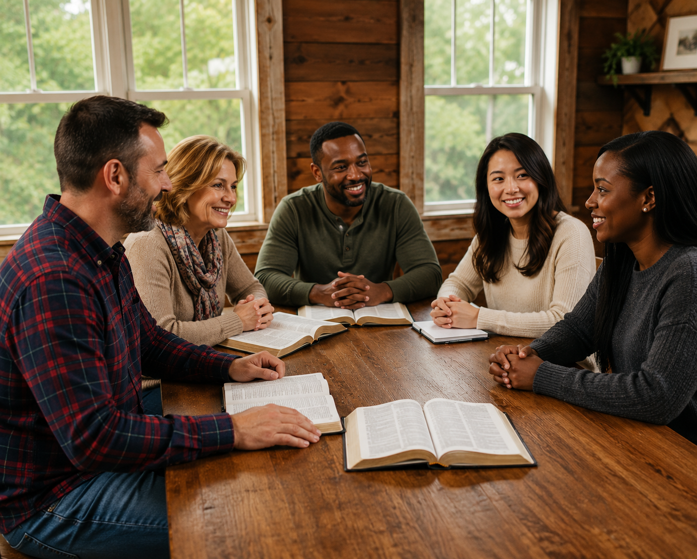 People studying the Bible together